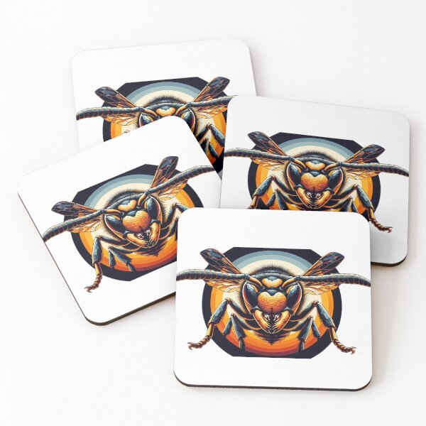 Item preview, Electric Wasp - Vibrant Cyberpunk Insect Art" designed and sold by MiszungART.