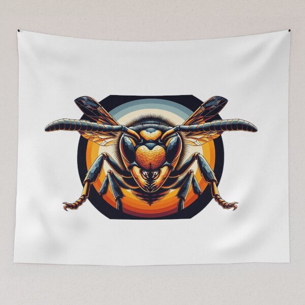Item preview, Electric Wasp - Vibrant Cyberpunk Insect Art" designed and sold by MiszungART.