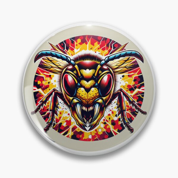 Item preview, Electric Wasp - Vibrant Cyberpunk Insect Art" designed and sold by MiszungART.