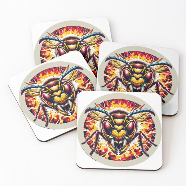 Item preview, Electric Wasp - Vibrant Cyberpunk Insect Art" designed and sold by MiszungART.