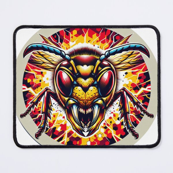 Item preview, Electric Wasp - Vibrant Cyberpunk Insect Art" designed and sold by MiszungART.
