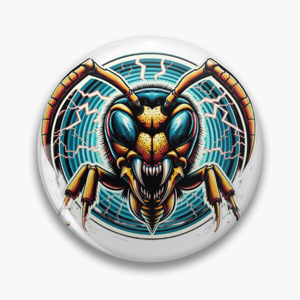 Item preview, Electric Wasp - Vibrant Cyberpunk Insect Art" designed and sold by MiszungART.