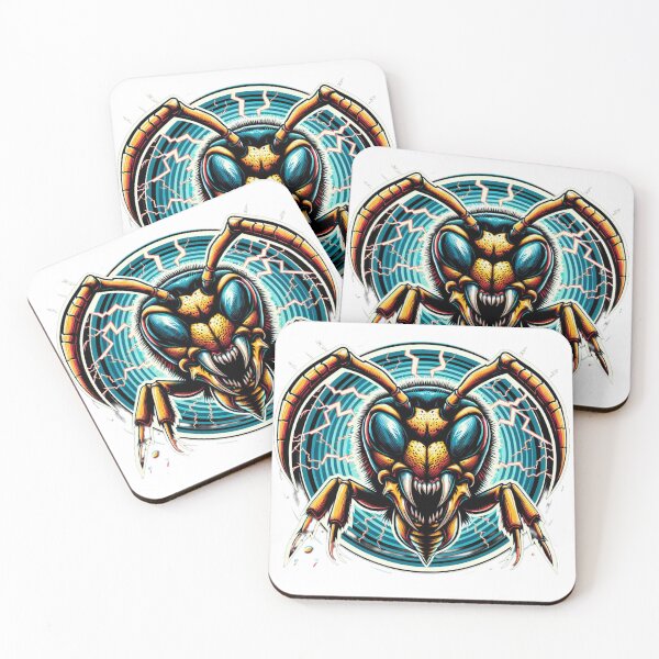 Item preview, Electric Wasp - Vibrant Cyberpunk Insect Art" designed and sold by MiszungART.