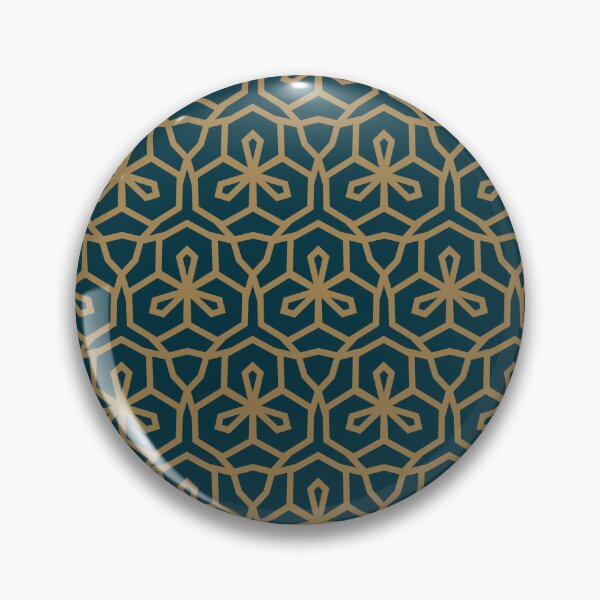 Item preview, Peacock Green And Golden Portuguese Tile Pattern designed and sold by ArtIsSixthSense.
