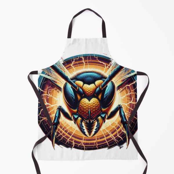 Item preview, Electric Wasp - Vibrant Cyberpunk Insect Art designed and sold by MiszungART.