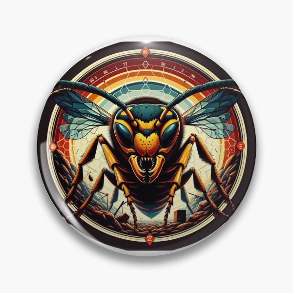Item preview, Electric Wasp - Vibrant Cyberpunk Insect Art designed and sold by MiszungART.
