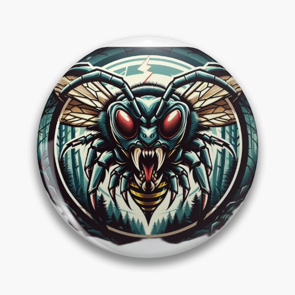 Item preview, Electric Wasp - Vibrant Cyberpunk Insect Art designed and sold by MiszungART.
