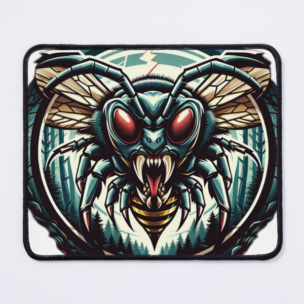 Item preview, Electric Wasp - Vibrant Cyberpunk Insect Art designed and sold by MiszungART.