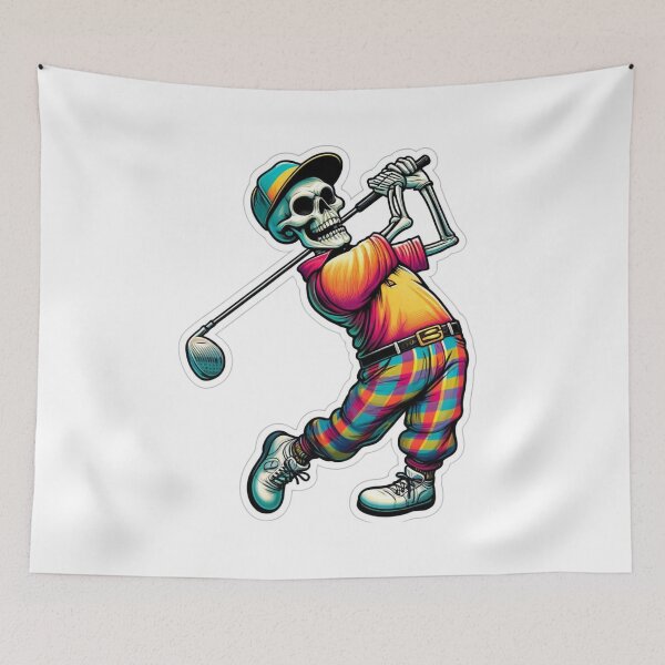 Item preview, Skeleton in fancy golf clothes playing Golf designed and sold by BrinaandPops.