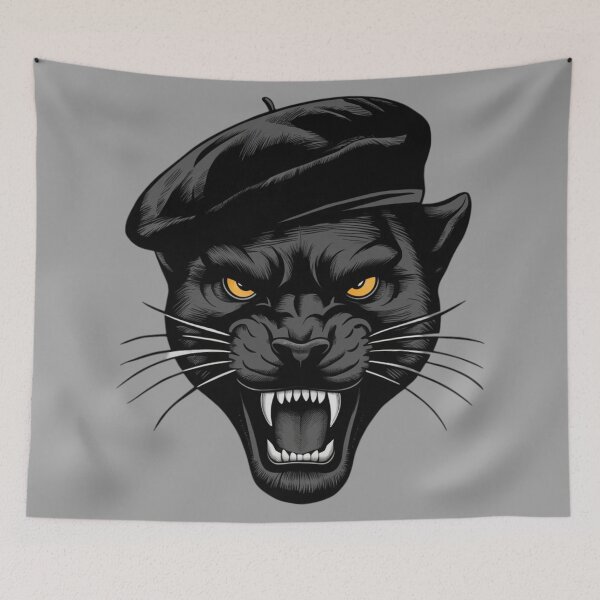 Item preview, black panther head with beret hat on designed and sold by 123ks.