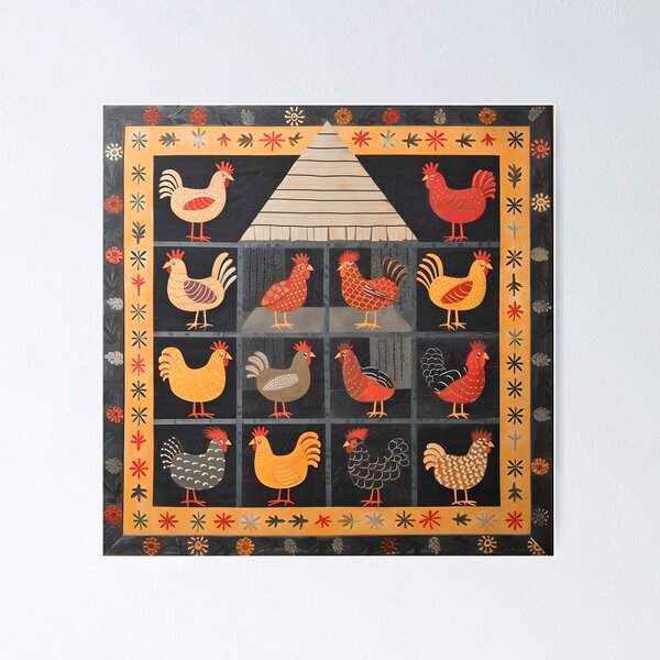 Item preview, Chicken coop tile design designed and sold by Folksy Living.