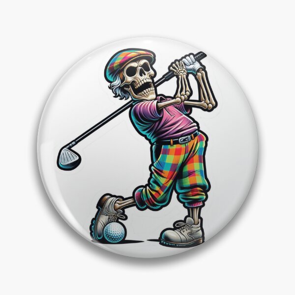 Item preview, Skeleton in sporty golf clothes playing Golf designed and sold by BrinaandPops.