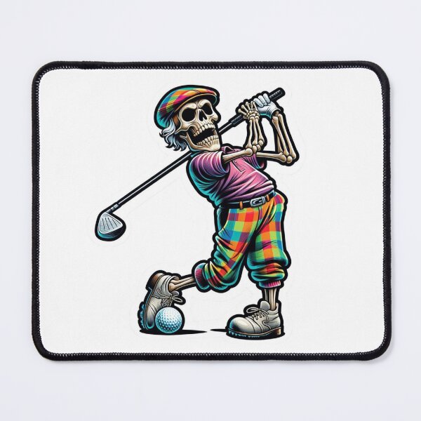 Item preview, Skeleton in sporty golf clothes playing Golf designed and sold by BrinaandPops.