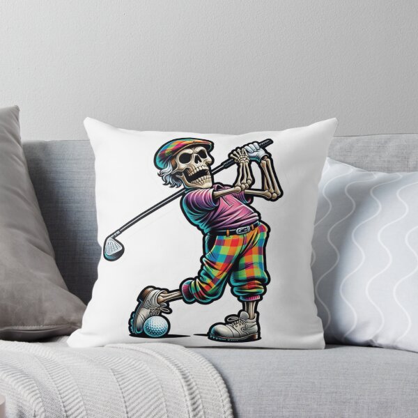 Item preview, Skeleton in sporty golf clothes playing Golf designed and sold by BrinaandPops.