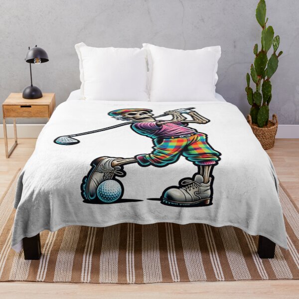 Item preview, Skeleton in sporty golf clothes playing Golf designed and sold by BrinaandPops.