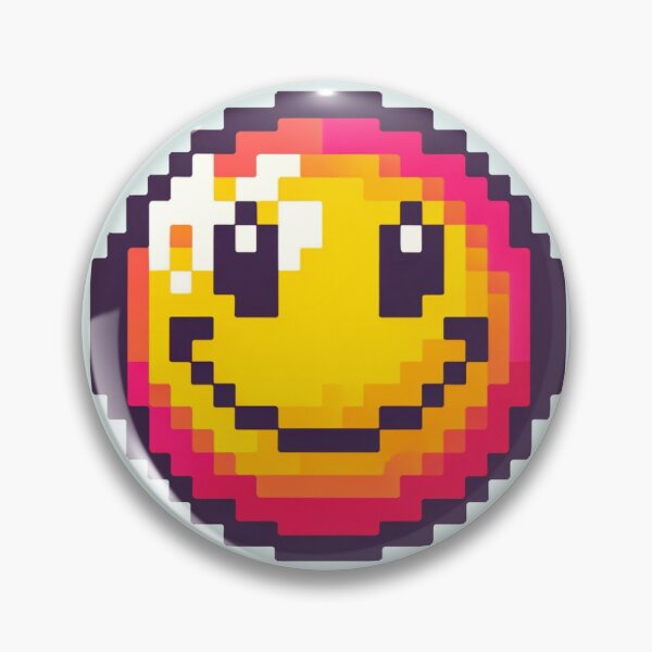 Aperçu de l'œuvre Visage souriant rétro pixel créée et vendue par Holistic Habit Hub.
