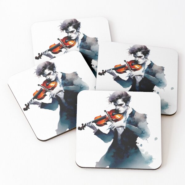 Item preview, Watercolor of man playing the violin designed and sold by luna--design.