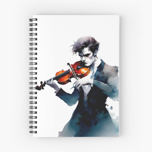 Item preview, Watercolor of man playing the violin designed and sold by luna--design.