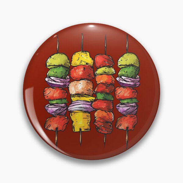 Item preview, Kebabs Grilling BBQ Hand Drawn Food Illustration designed and sold by meganohm.