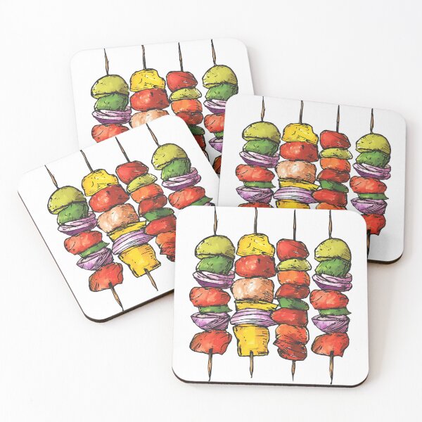 Item preview, Kebabs Grilling BBQ Hand Drawn Food Illustration designed and sold by meganohm.