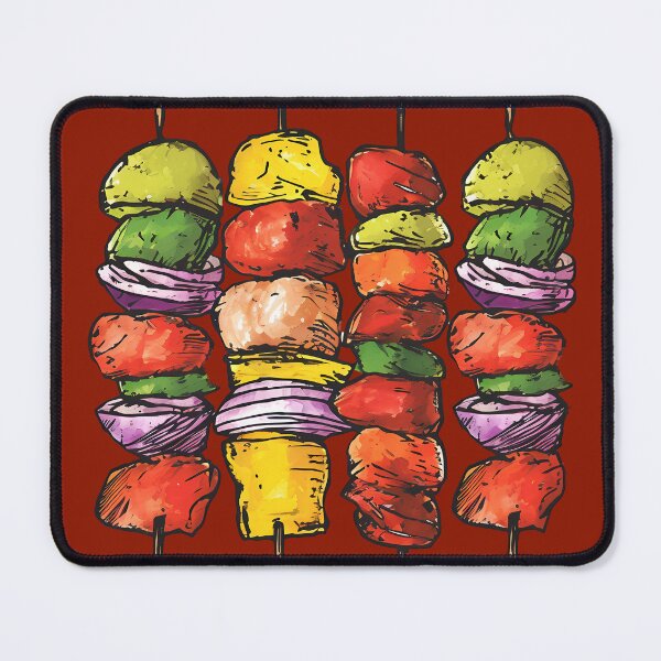 Item preview, Kebabs Grilling BBQ Hand Drawn Food Illustration designed and sold by meganohm.