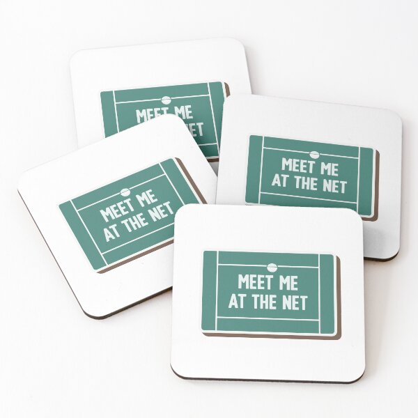 Item preview, Meet Me at the Net - Tennis Court Cartoon Sticker designed and sold by NiftyWrx.