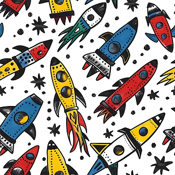 Artwork thumbnail, Space Rockets Pattern For Kids by sheprint
