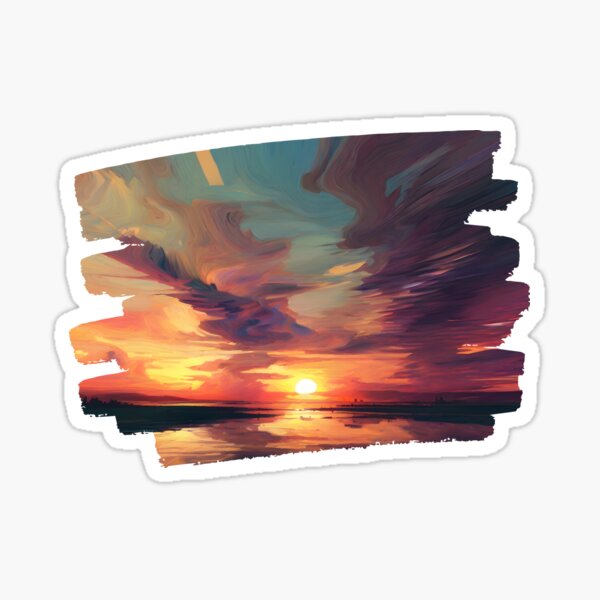 Item preview, Vibrant Abstract Ocean Sunset Datamoshing 3 designed and sold by Jason123za.