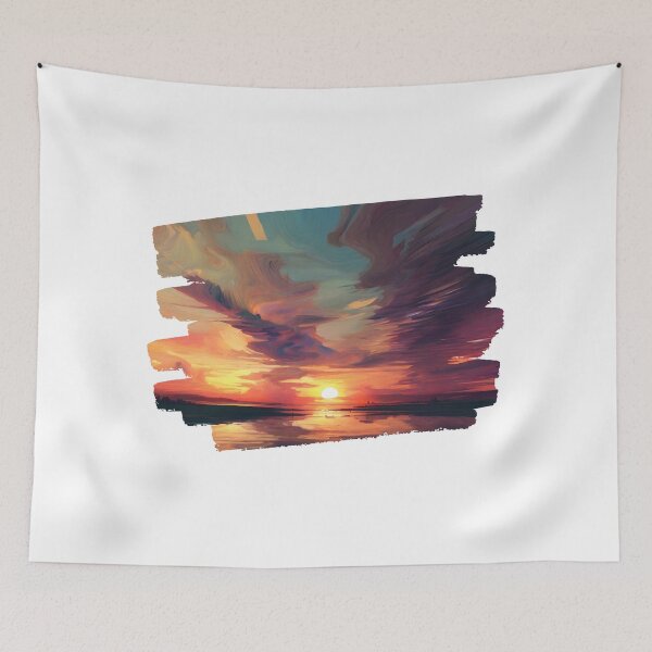Item preview, Vibrant Abstract Ocean Sunset Datamoshing 3 designed and sold by Jason123za.