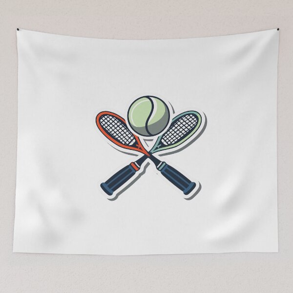 Item preview, Heraldic Tennis Emblem with Crossed Racquets designed and sold by NiftyWrx.