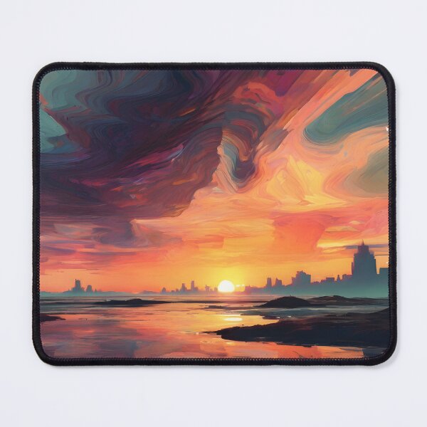 Item preview, Vibrant Abstract Ocean Sunset Datamoshing 4 designed and sold by Jason123za.