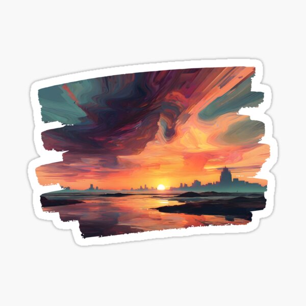 Item preview, Vibrant Abstract Ocean Sunset Datamoshing 4 designed and sold by Jason123za.