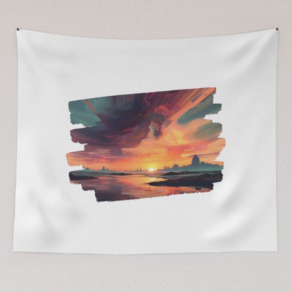 Item preview, Vibrant Abstract Ocean Sunset Datamoshing 4 designed and sold by Jason123za.