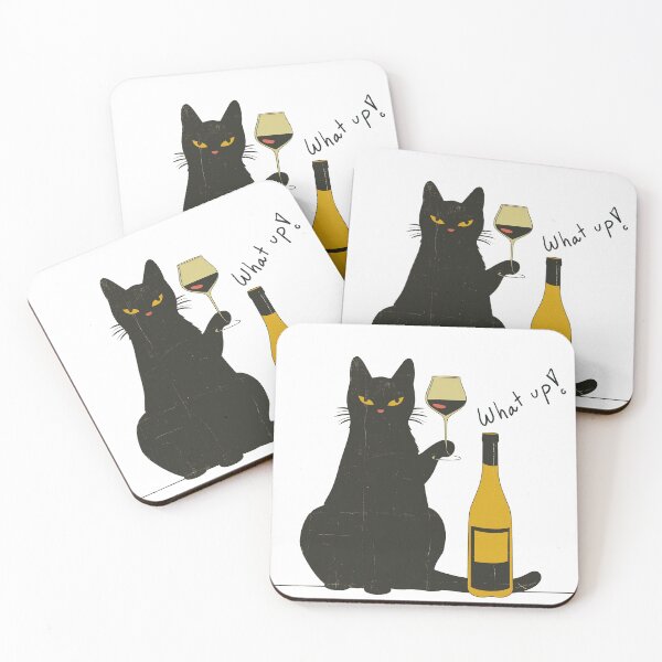 Artikelvorschau, Katze mit Wein "Was geht" entworfen und verkauft von N monster.