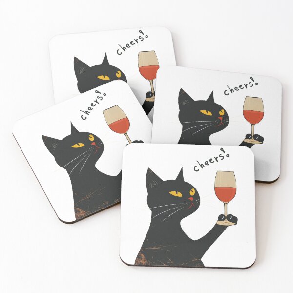 Artikelvorschau, Katze mit Wein "Prost!" entworfen und verkauft von N monster.