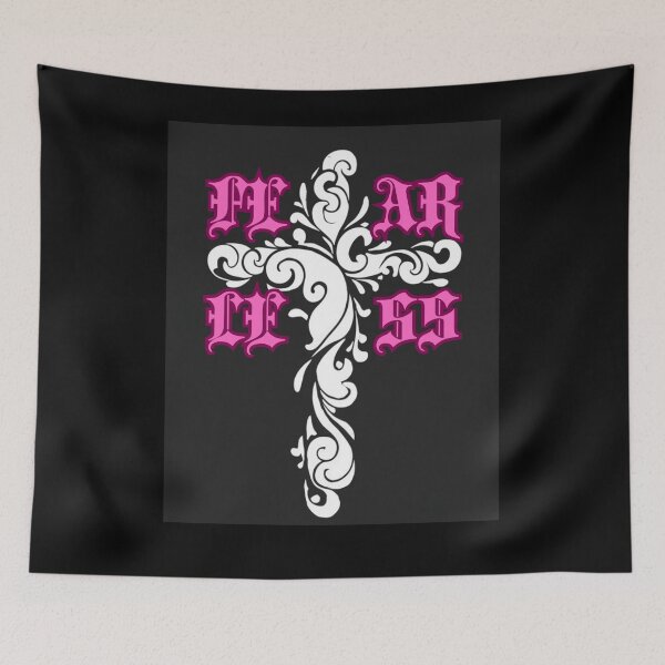 Item preview, Cross with word Fearless in artistic christian style happy cute romantic gifts  designed and sold by thankful-loco.