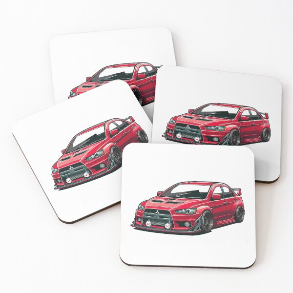 Item preview, Red Mitsubishi Lancer Evolution JDM designed and sold by Slammed Sketches.
