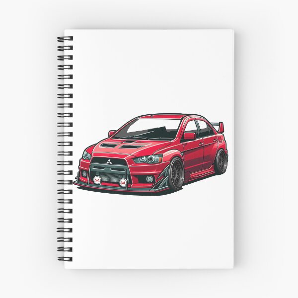 Item preview, Red Mitsubishi Lancer Evolution JDM designed and sold by Slammed Sketches.