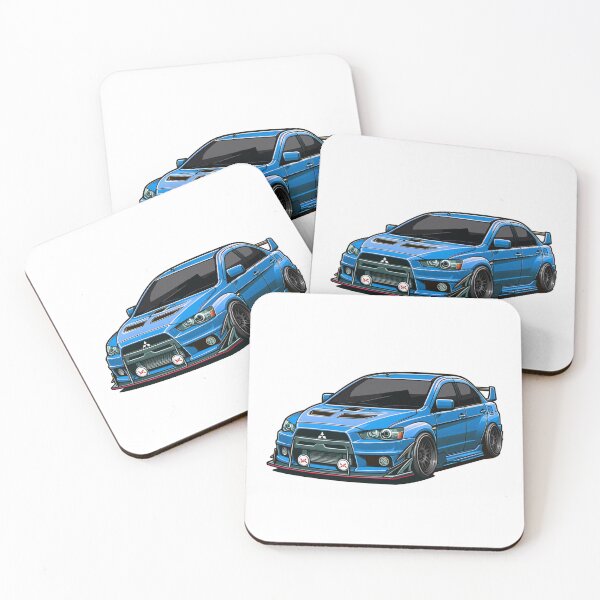 Item preview, Blue Mitsubishi Lancer Evolution JDM designed and sold by Slammed Sketches.