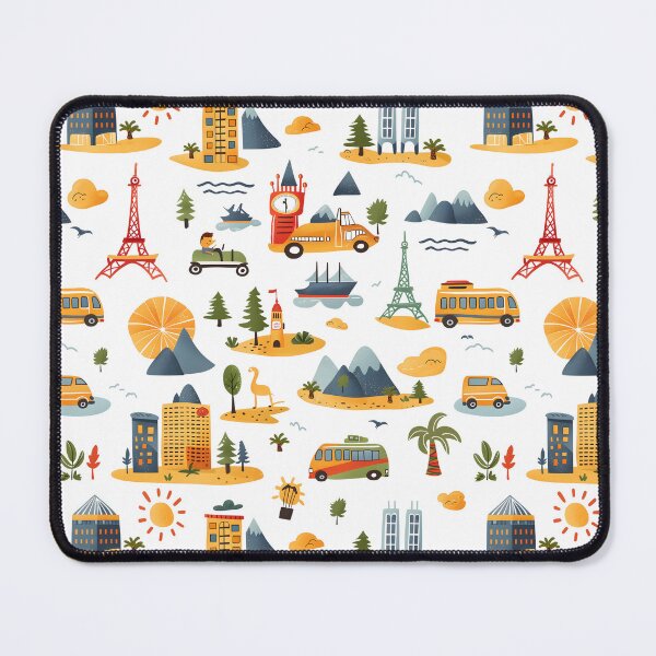 Item preview, Travel Pattern For Kids Cars Buses Ships Buildings Mountains Palms designed and sold by sheprint.