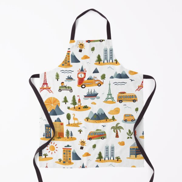Item preview, Travel Pattern For Kids Cars Buses Ships Buildings Mountains Palms designed and sold by sheprint.