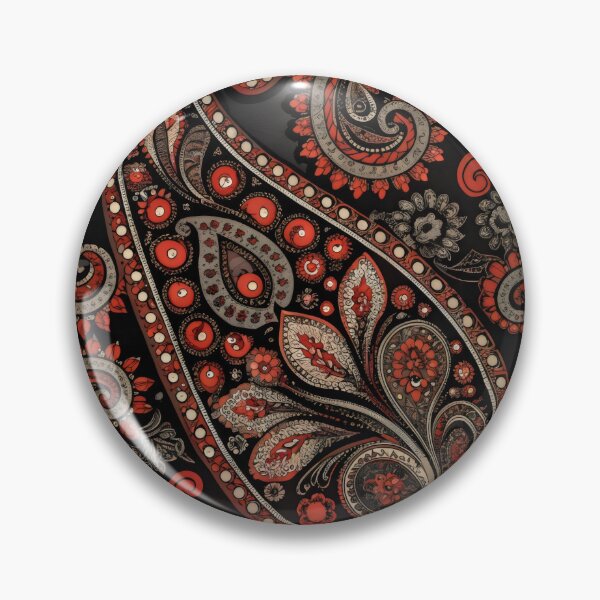 Item preview, Elegante patrón paisley estilo Boho, rojo y marrón pintado a mano. designed and sold by patterncrow.