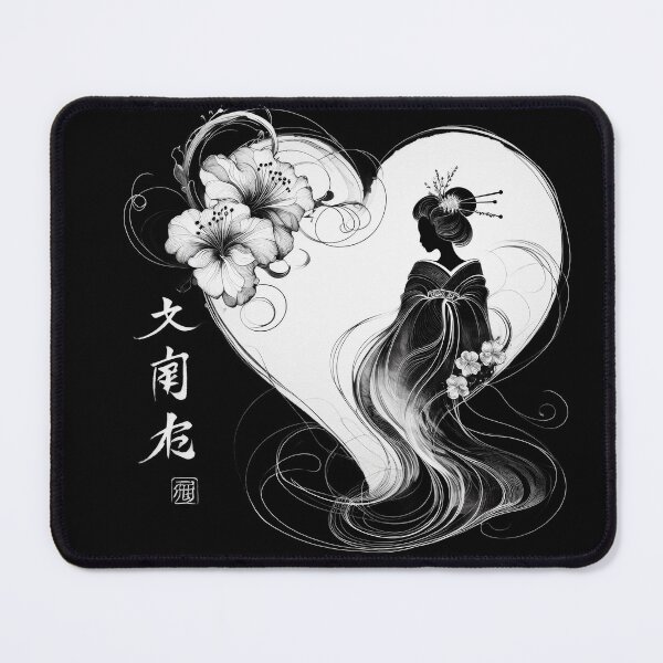 Item preview, Japanese Calligraphy Gaisha and flowers Tranquil Sumi-e designed and sold by NEUMANN ArtWear Boutique.