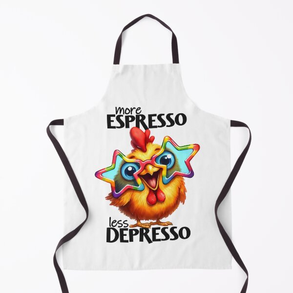 Aperçu de l'œuvre Poulet drôle amoureux de l'espresso créée et vendue par Kkoriginal.