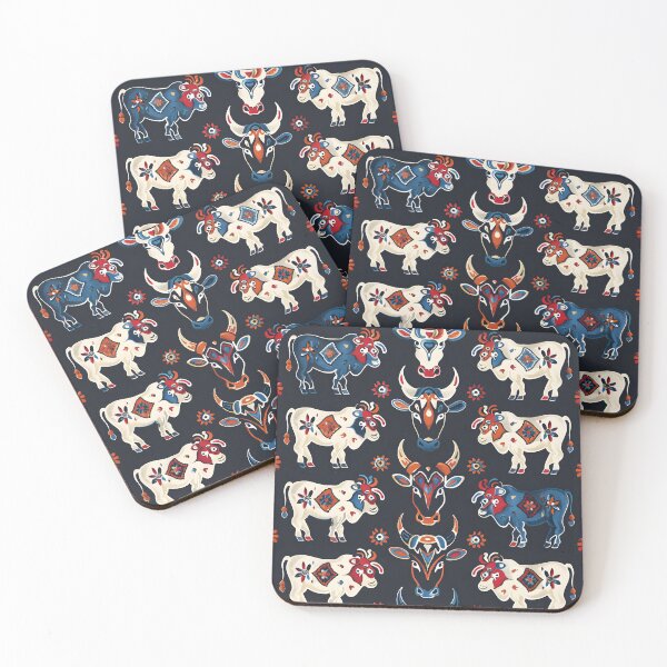 Item preview, Ethnic cows and bulls designed and sold by Folksy Living.