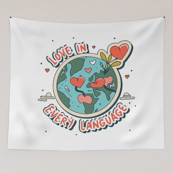 Item preview, Love in Every Language Globe Heart Sticker designed and sold by NiftyWrx.