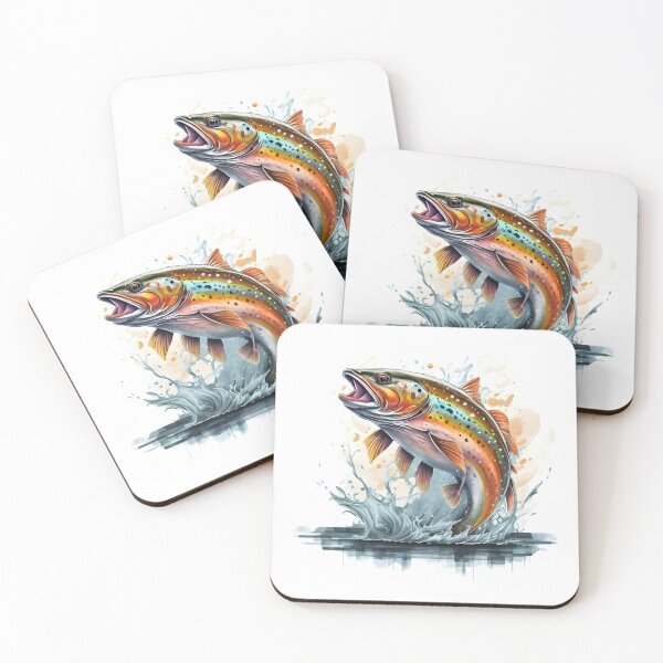 Item preview, Rainbow trout leaping above the water designed and sold by Ann Miu Deluxe.