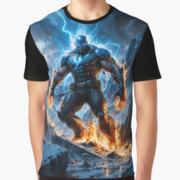Mockdor The Electrifying Superhero Readies For Battle Astounding AI Concept Art by Xzendor7 Graphic T-Shirt