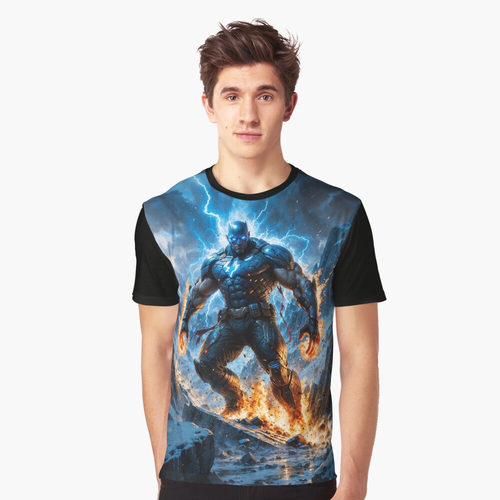 Mockdor The Electrifying Superhero Readies For Battle Astounding AI Concept Art by Xzendor7 Sci-Fi Graphics Art T-Shirt