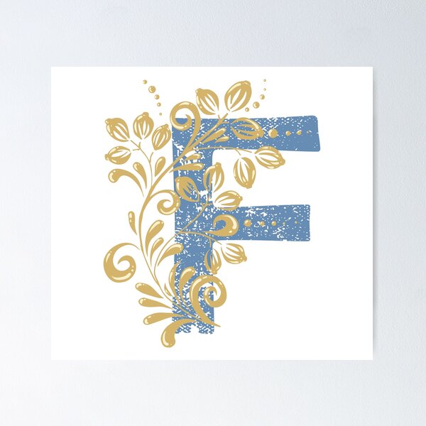 Item preview, F - Vintage Floral Initial Letter designed and sold by Deepness2023.